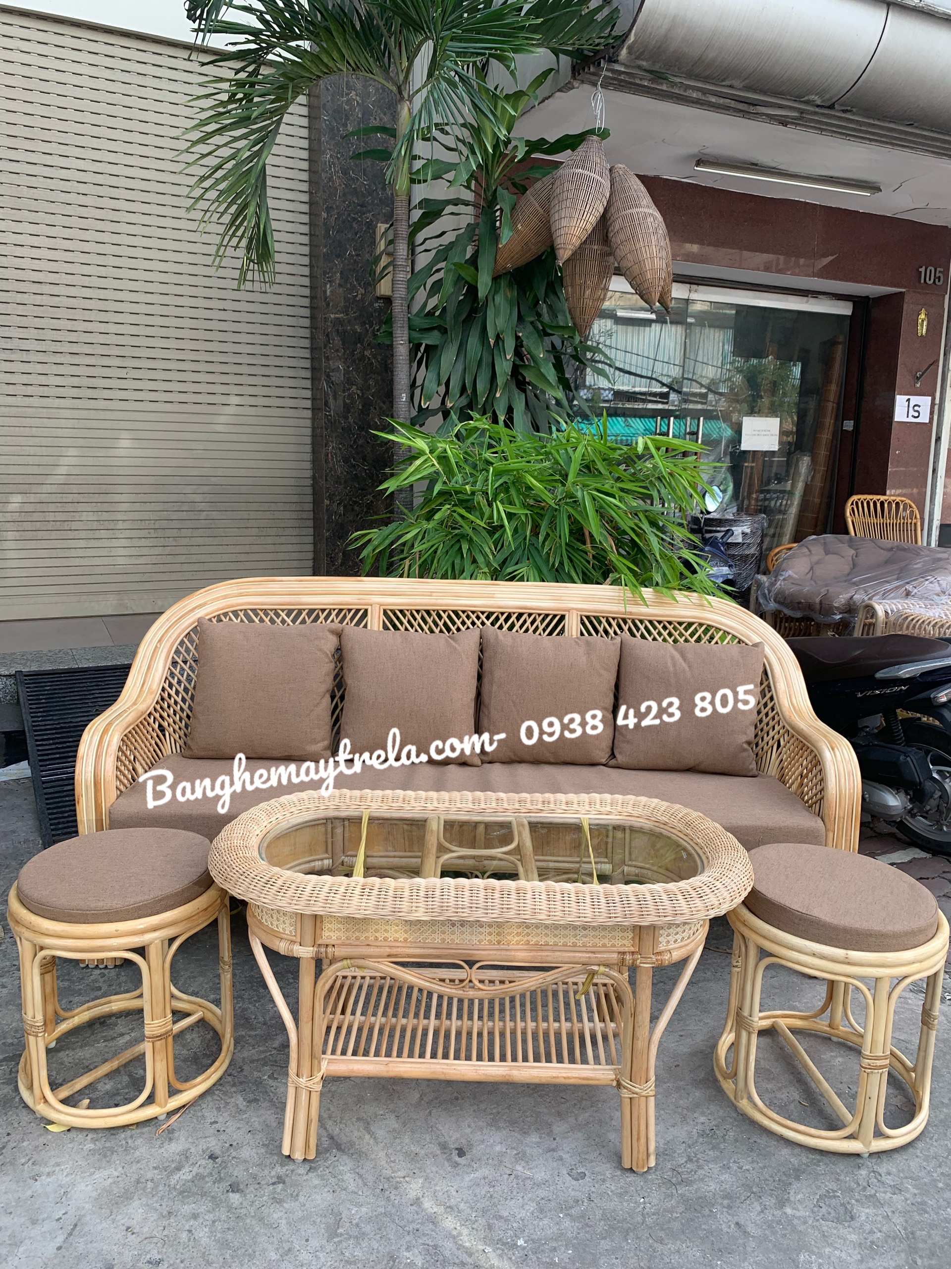 Sofa mây phòng khách nhỏ gọn